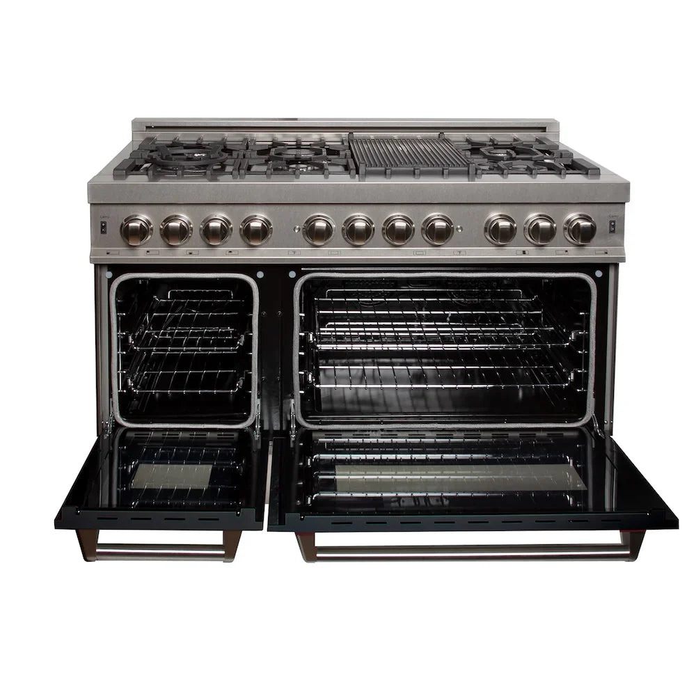 ZLINE 48" Bundle Range RAS-BLM-48 & Range Hood 8654BLM-48, 2KP-RASBLMRH48