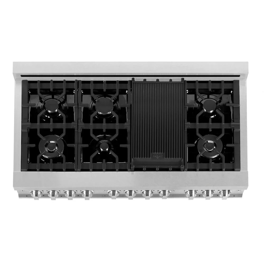 ZLINE 48" Bundle Range RAS-BLM-48 & Range Hood 8654BLM-48, 2KP-RASBLMRH48