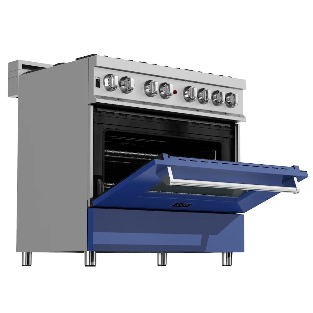 ZLINE 36" Bundle Range RAS-BM-36 & Range Hood 8654BM-36, 2KP-RASBMRH36