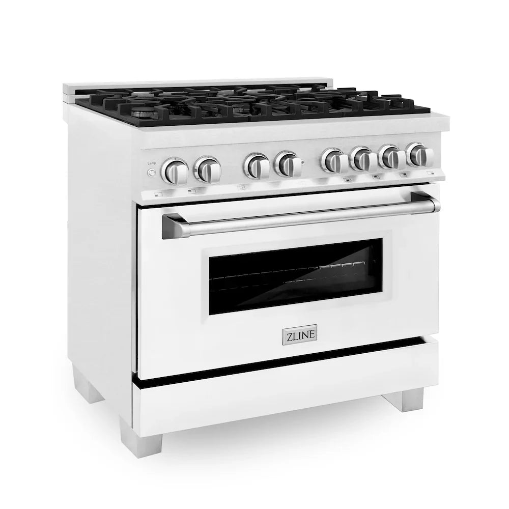 ZLINE 36" Bundle Range RAS-WM-36 & Range Hood 8654WM-36, 2KP-RASWMRH36