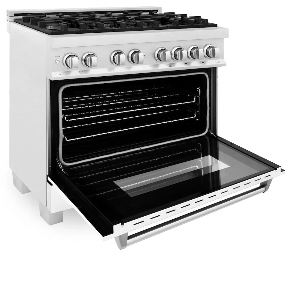 ZLINE 36" Bundle Range RAS-WM-36 & Range Hood 8654WM-36, 2KP-RASWMRH36