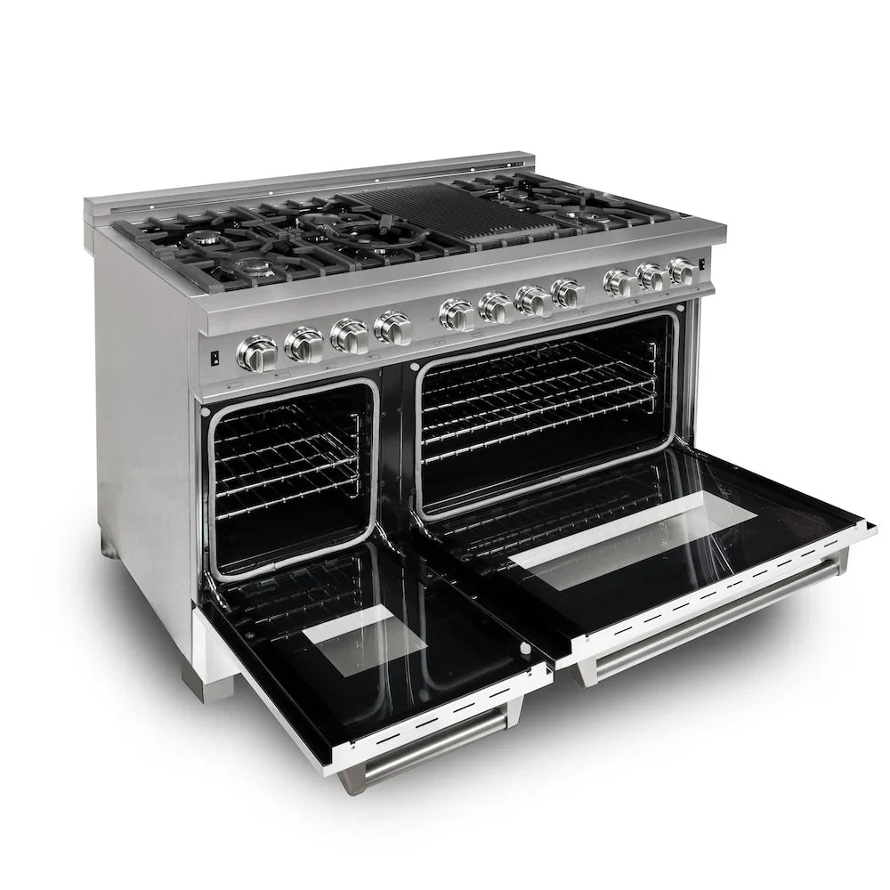 ZLINE 48" Bundle Range RAS-WM-48 & Range Hood 8654WM-48, 2KP-RASWMRH48