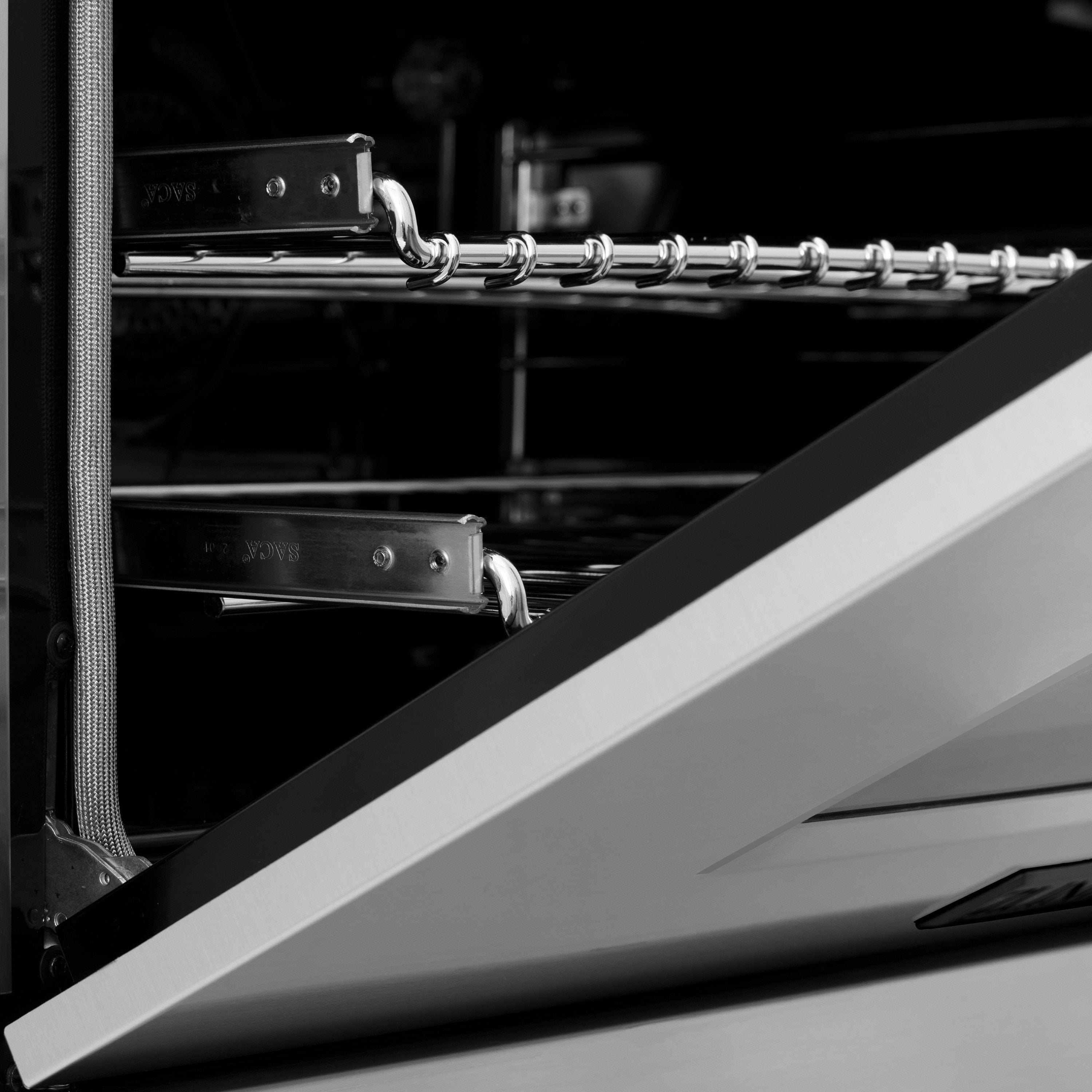 ZLINE 24" Autograph Dual Fuel Range, Stainless, Black accents, RAZ-24-MB