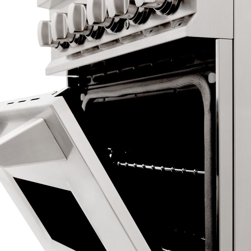 ZLINE 24" Dual Fuel Range, Stainless Steel, Brass Burners, RA-BR-24