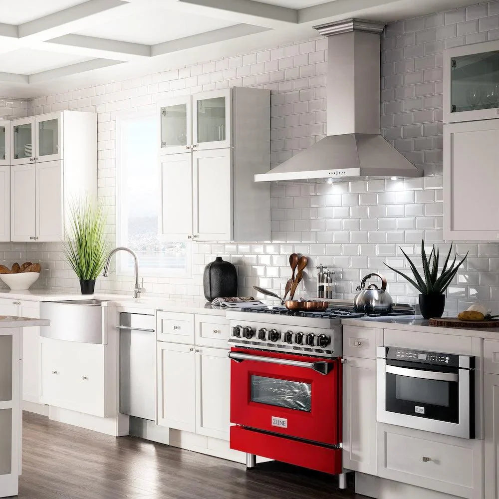 ZLINE 36" Bundle Range RA-RM-36 & Wall Range Hood KB-36, 2KP-RARMRH36