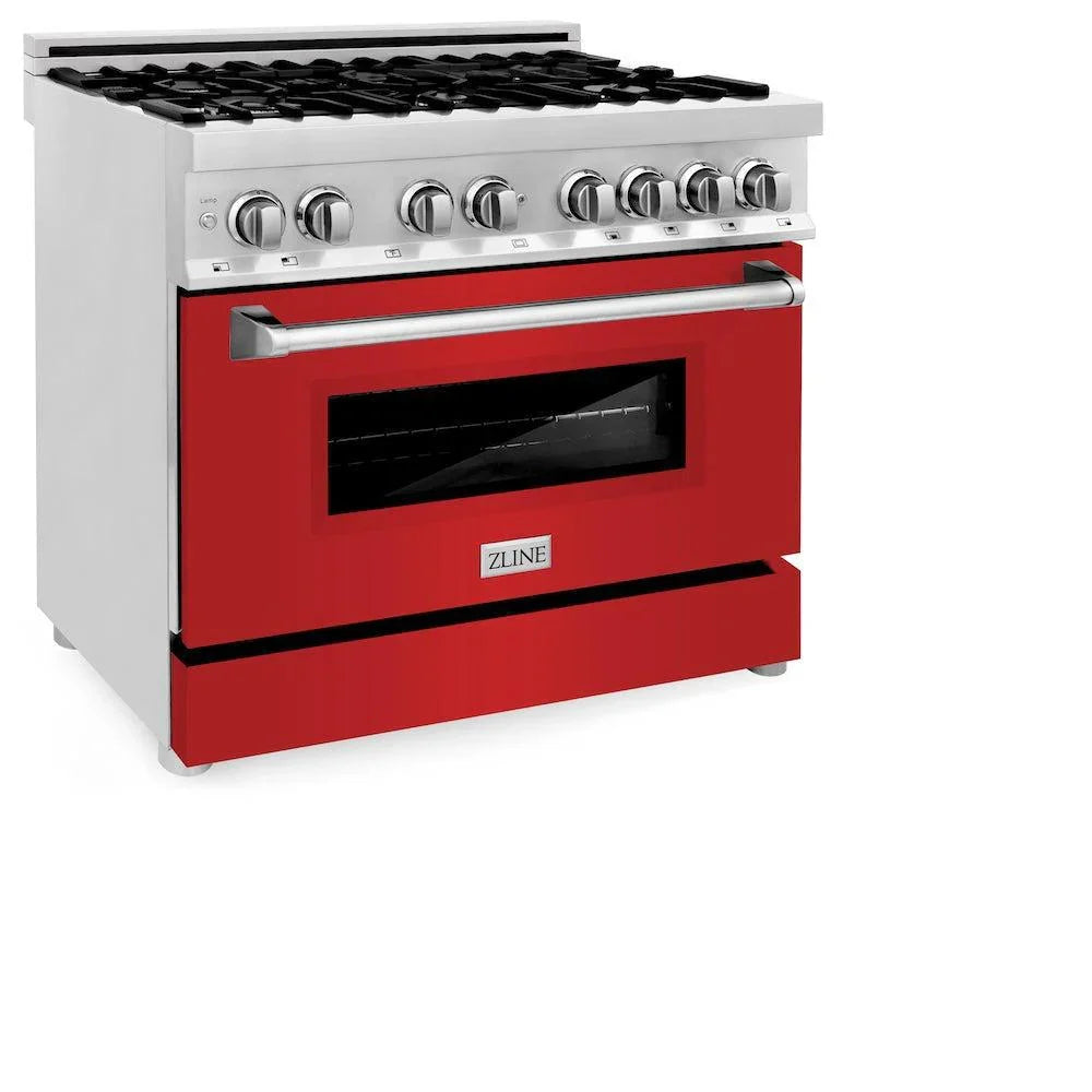 ZLINE 36" Bundle Range RA-RM-36 & Wall Range Hood KB-36, 2KP-RARMRH36