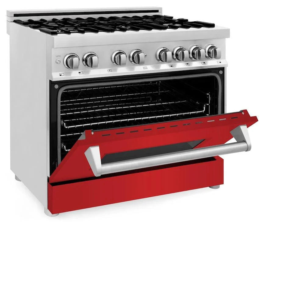 ZLINE 36" Bundle Range RA-RM-36 & Wall Range Hood KB-36, 2KP-RARMRH36