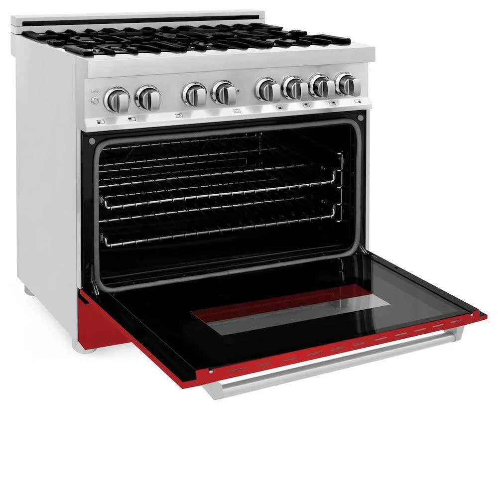 ZLINE 36" Bundle Range RA-RM-36 & Wall Range Hood KB-36, 2KP-RARMRH36