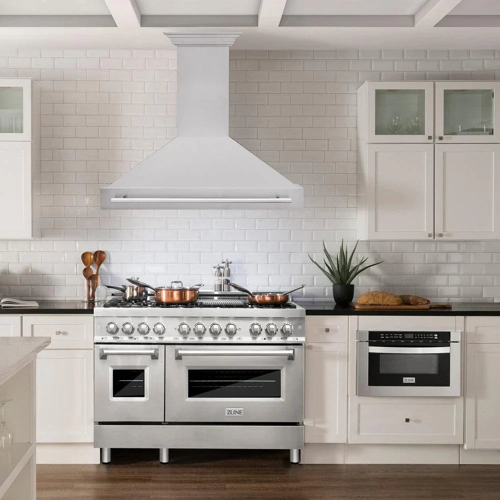 ZLINE 48" Autograph Stainless Black Wall Range Hood, 8654STX-BLM-48