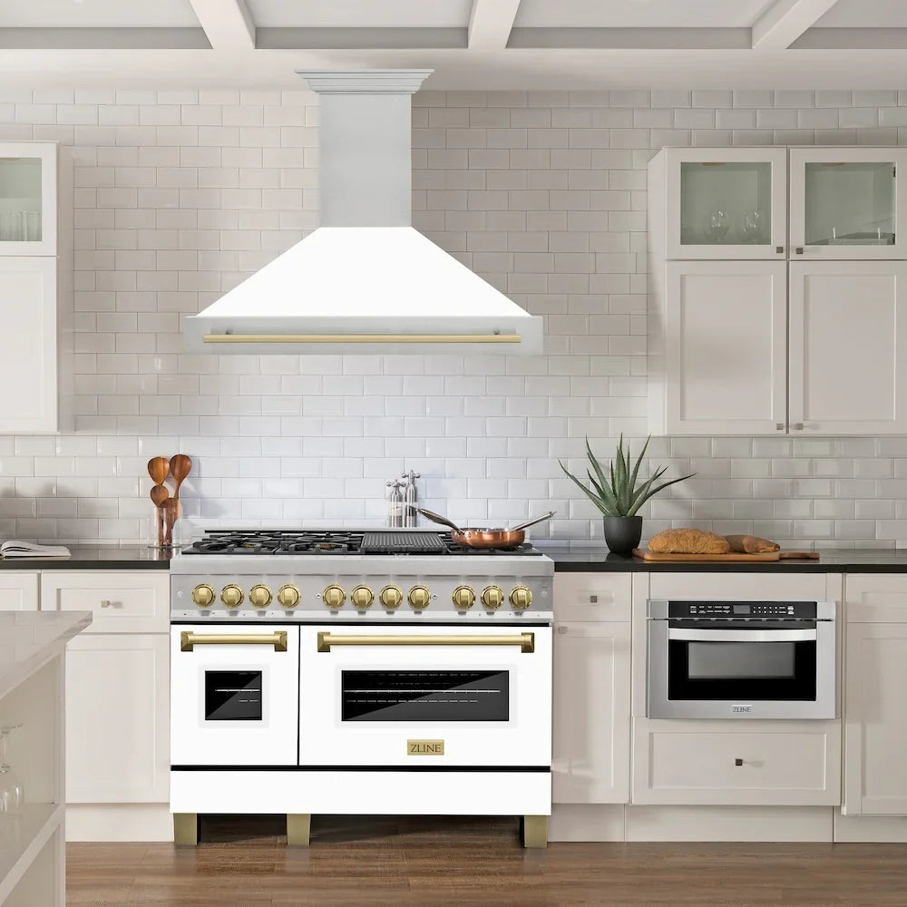 ZLINE 48" Autograph DuraSnow White Range Hood 8654SNZ-WM48-G