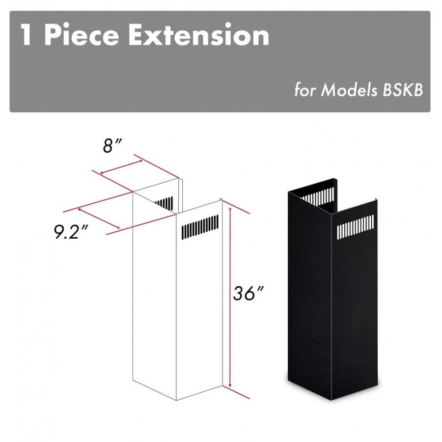 ZLINE 1-36" Chimney Extension, 9'-10' Ceiling, 1PCEXT-BSKBN