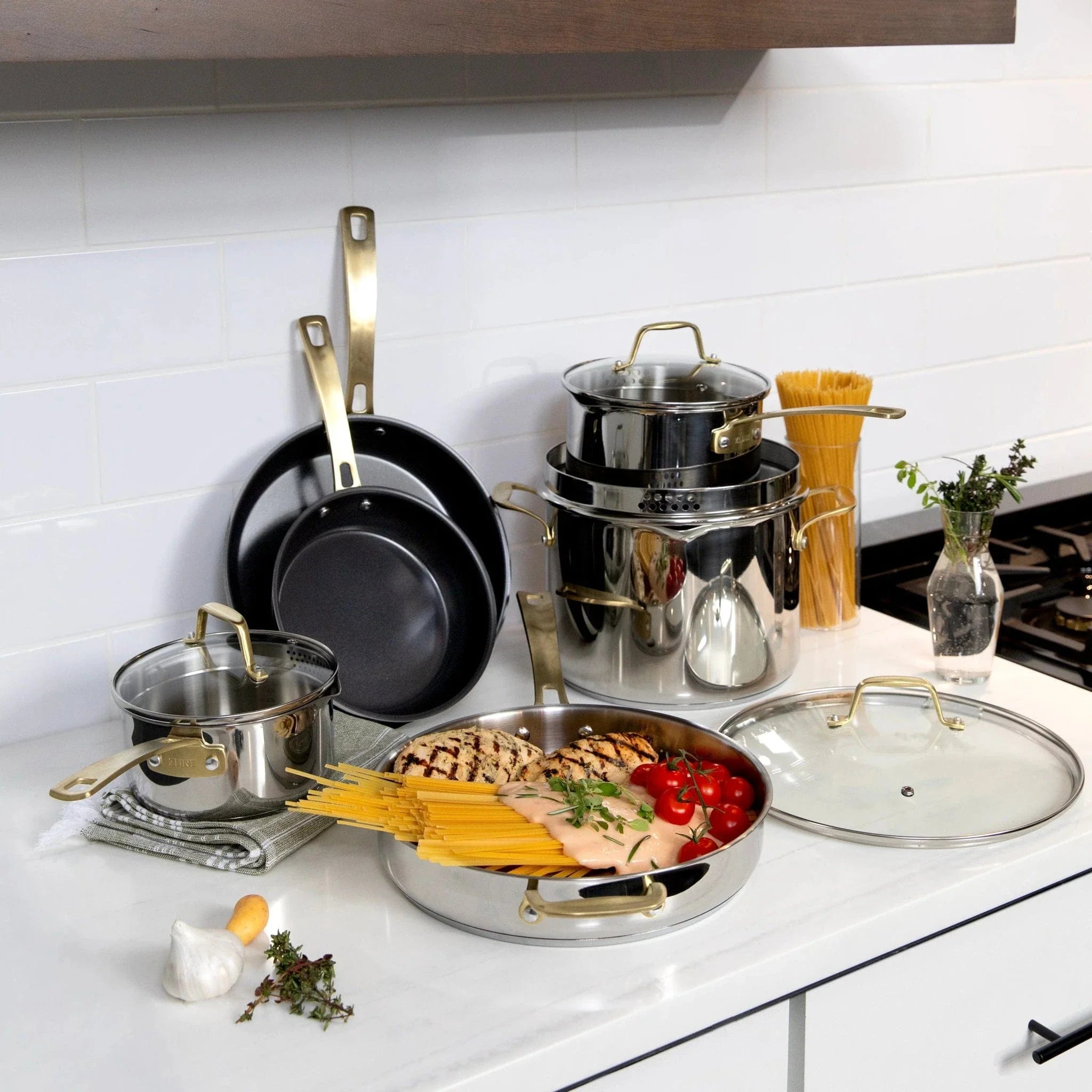 ZLINE 10-Piece Non-Toxic Stainless Steel and Nonstick Ceramic Cookware Set CWSETL-NS-10
