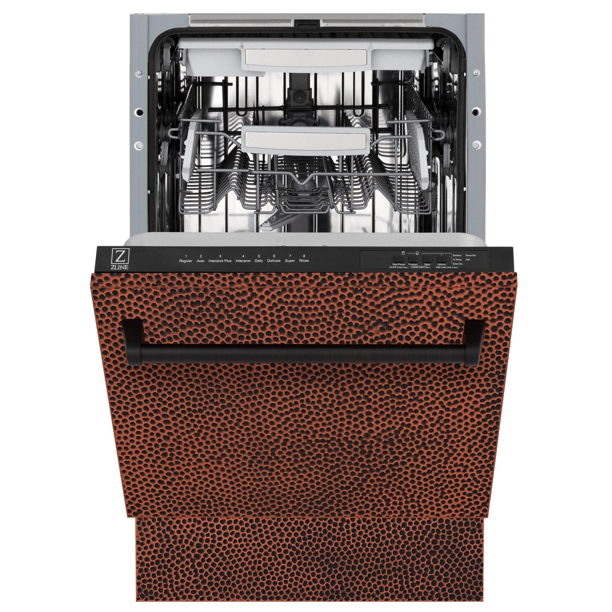 ZLINE 18" Dishwasher, Hammered Copper panel, Stainless Tub, DWV-HH-18