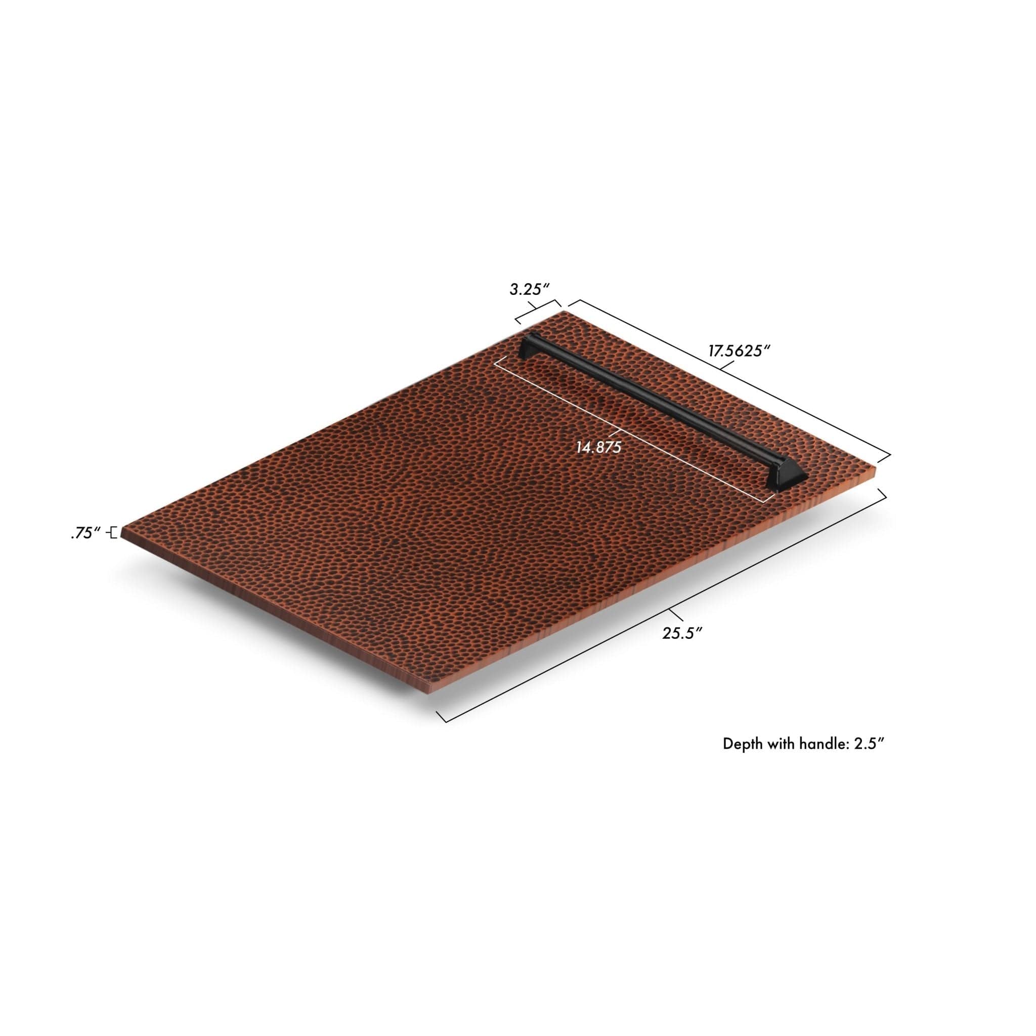 ZLINE 18" Dishwasher, Hammered Copper panel, Stainless Tub, DWV-HH-18