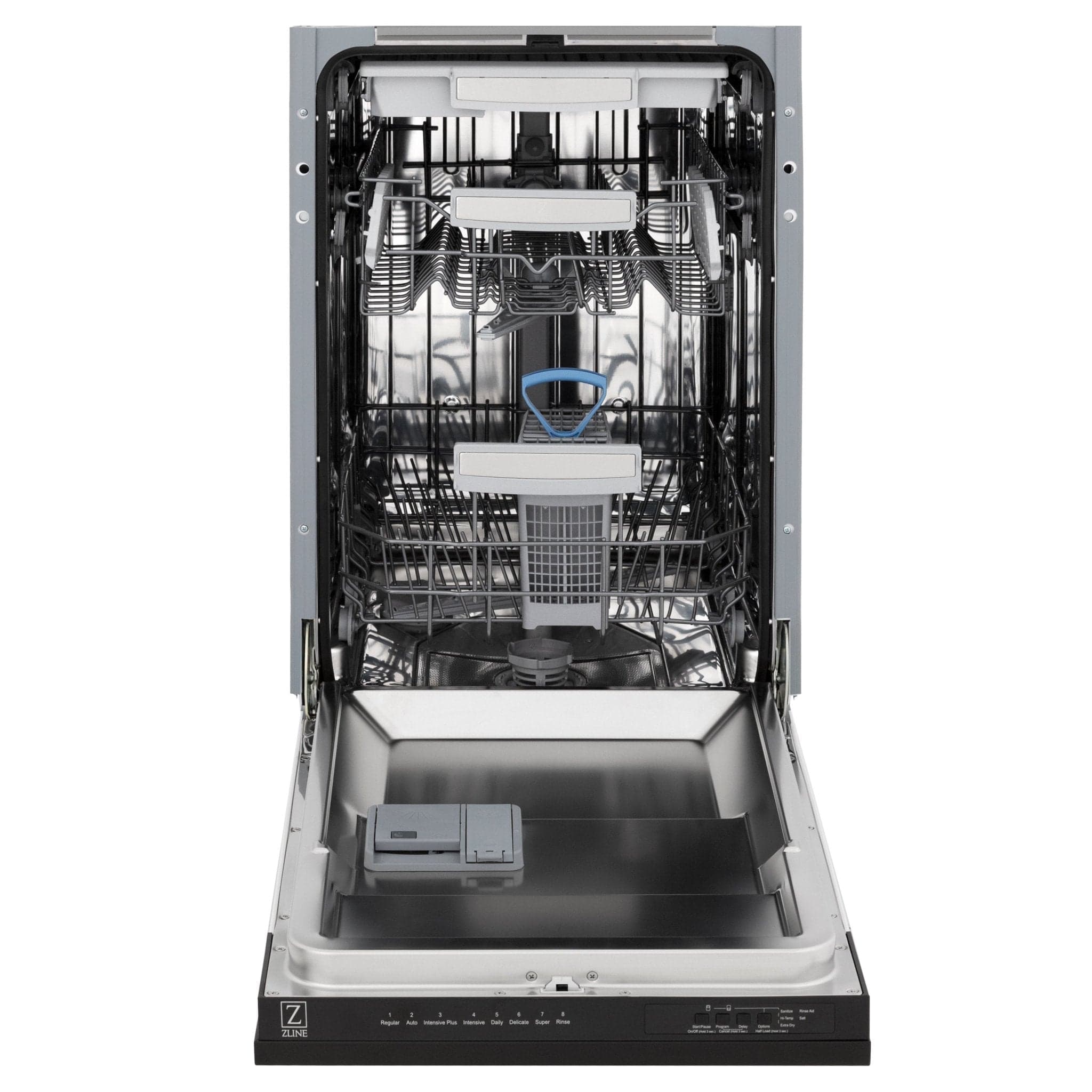 ZLINE 18" Dishwasher in Black matt panel, Stainless Tub, DWV-BLM-18