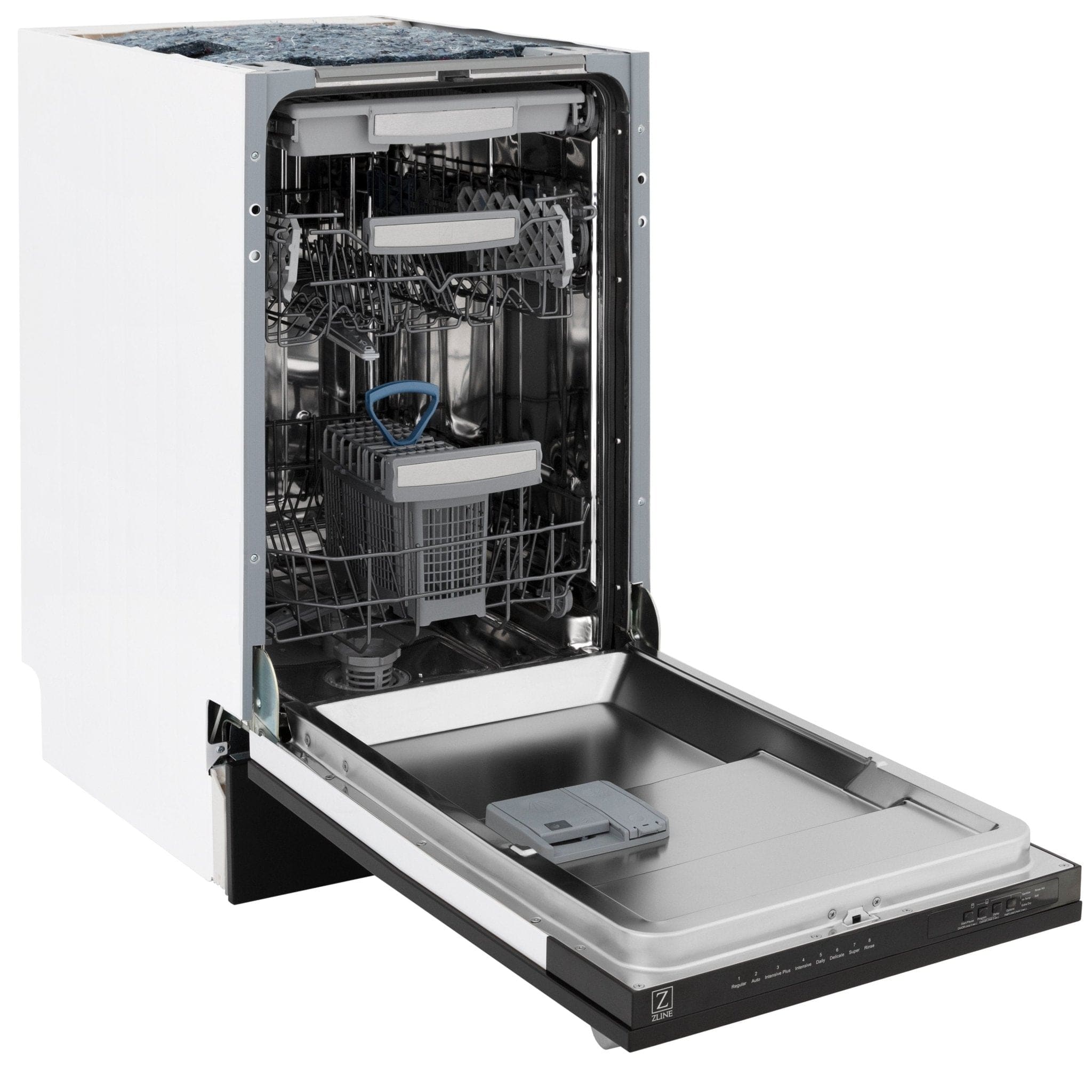 ZLINE 18" Dishwasher in Black matt panel, Stainless Tub, DWV-BLM-18