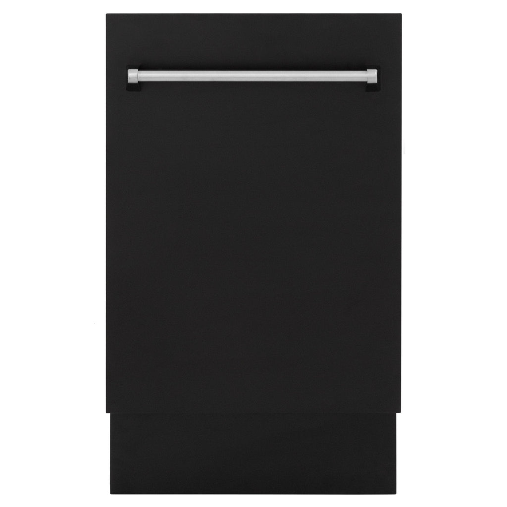 ZLINE 18" Dishwasher in Black matt panel, Stainless Tub, DWV-BLM-18