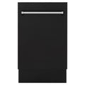 ZLINE 18" Dishwasher in Black matt panel, Stainless Tub, DWV-BLM-18