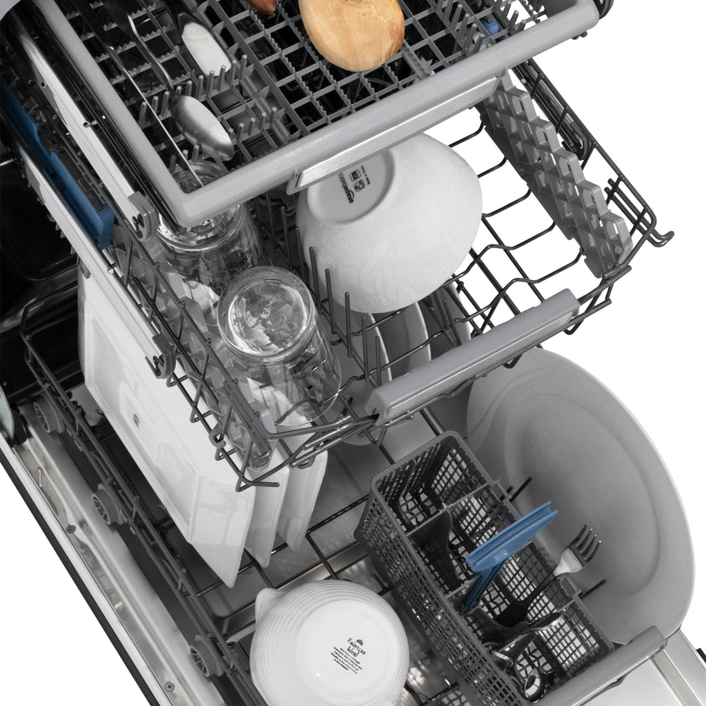 ZLINE 18" Dishwasher in Black matt panel, Stainless Tub, DWV-BLM-18