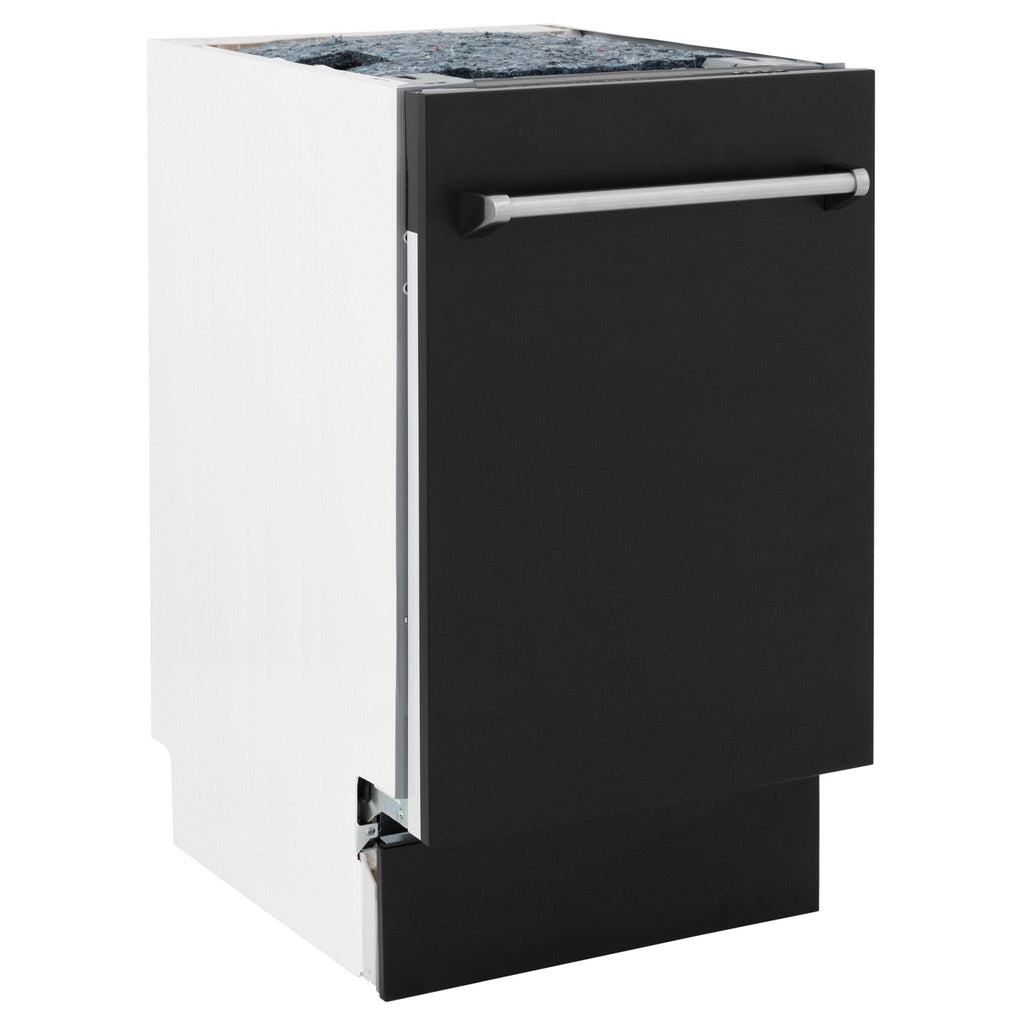 ZLINE 18" Dishwasher in Black matt panel, Stainless Tub, DWV-BLM-18