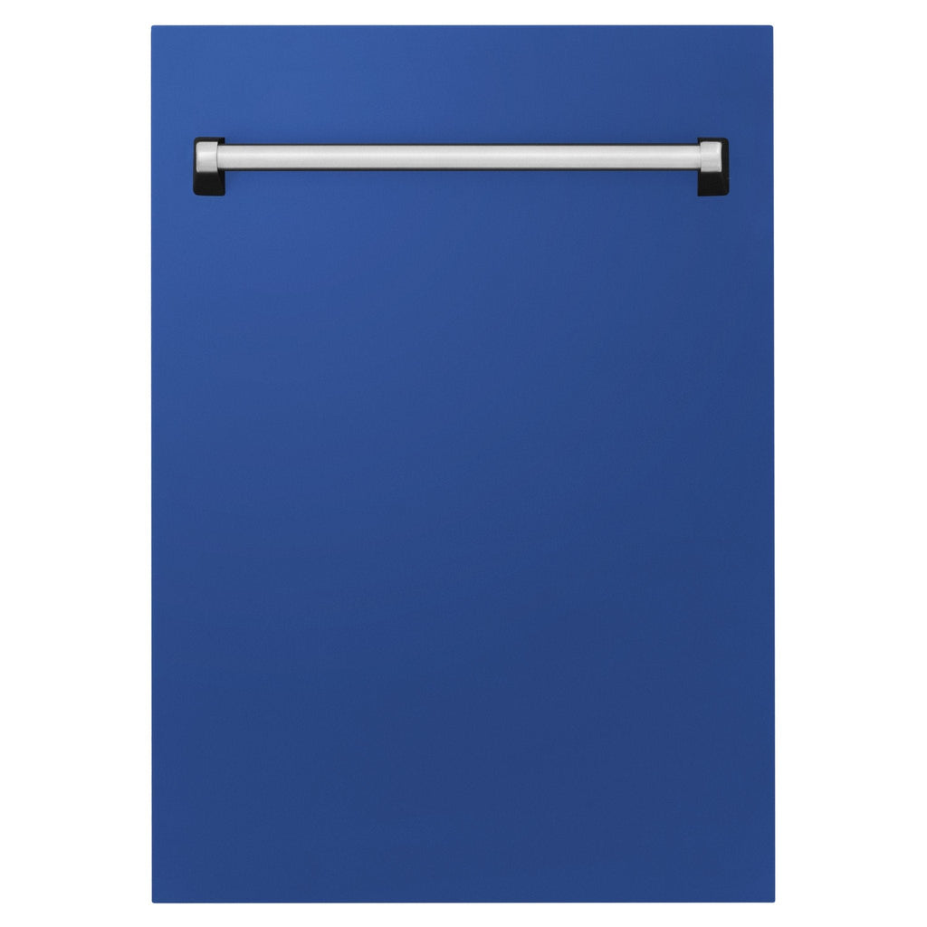ZLINE 18" Dishwasher in Blue matt panel, Stainless Tub, DWV-BM-18
