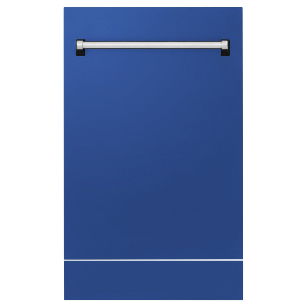 ZLINE 18" Dishwasher in Blue matt panel, Stainless Tub, DWV-BM-18