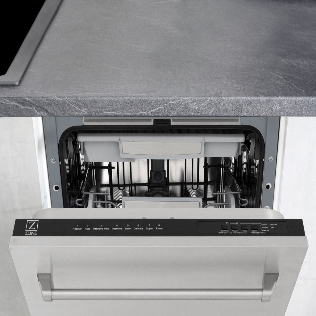 ZLINE 18" Dishwasher in Custom Panel Ready, Stainless Tub, DWV-304-18