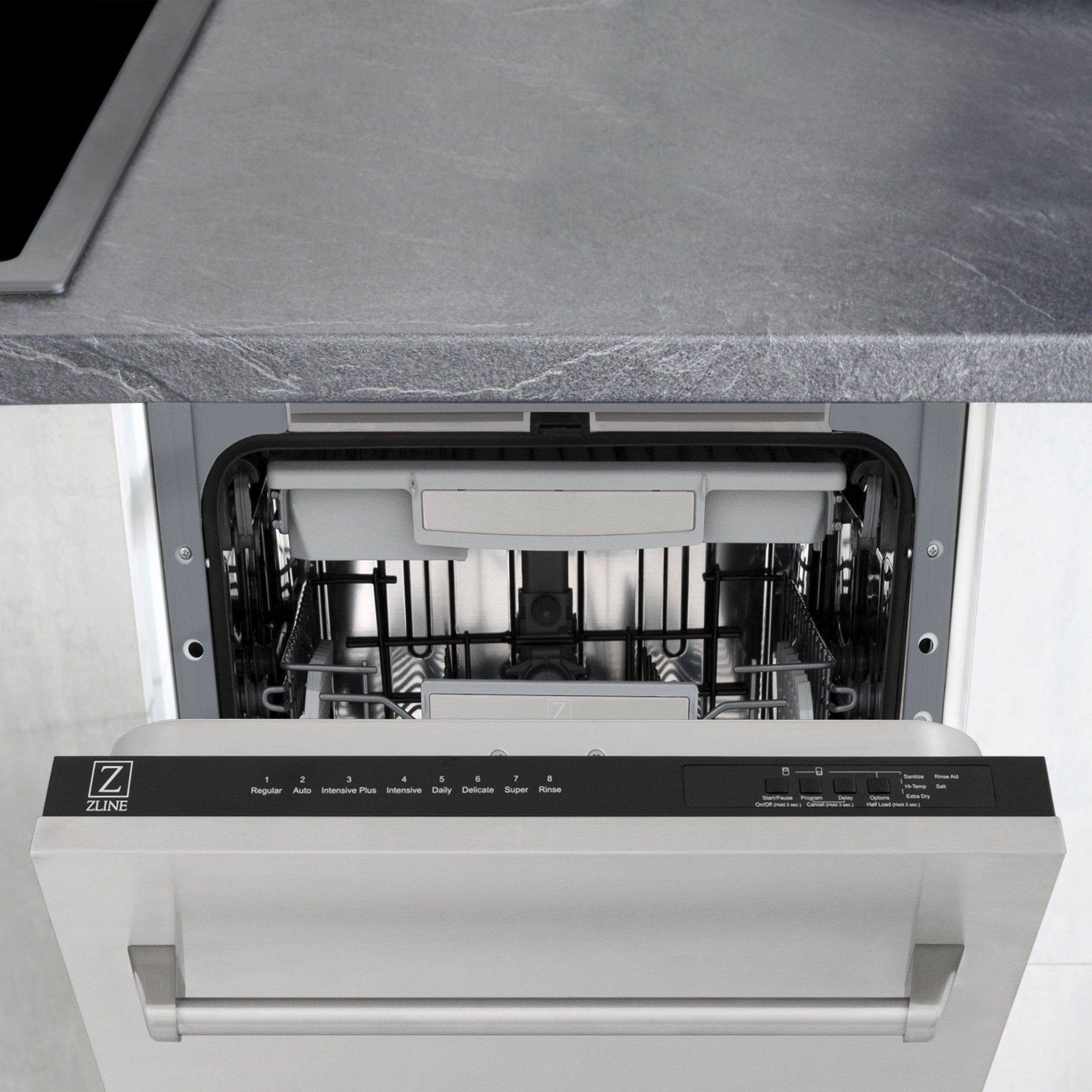 ZLINE 18" Dishwasher in Custom Panel Ready, Stainless Tub, DWV-304-18