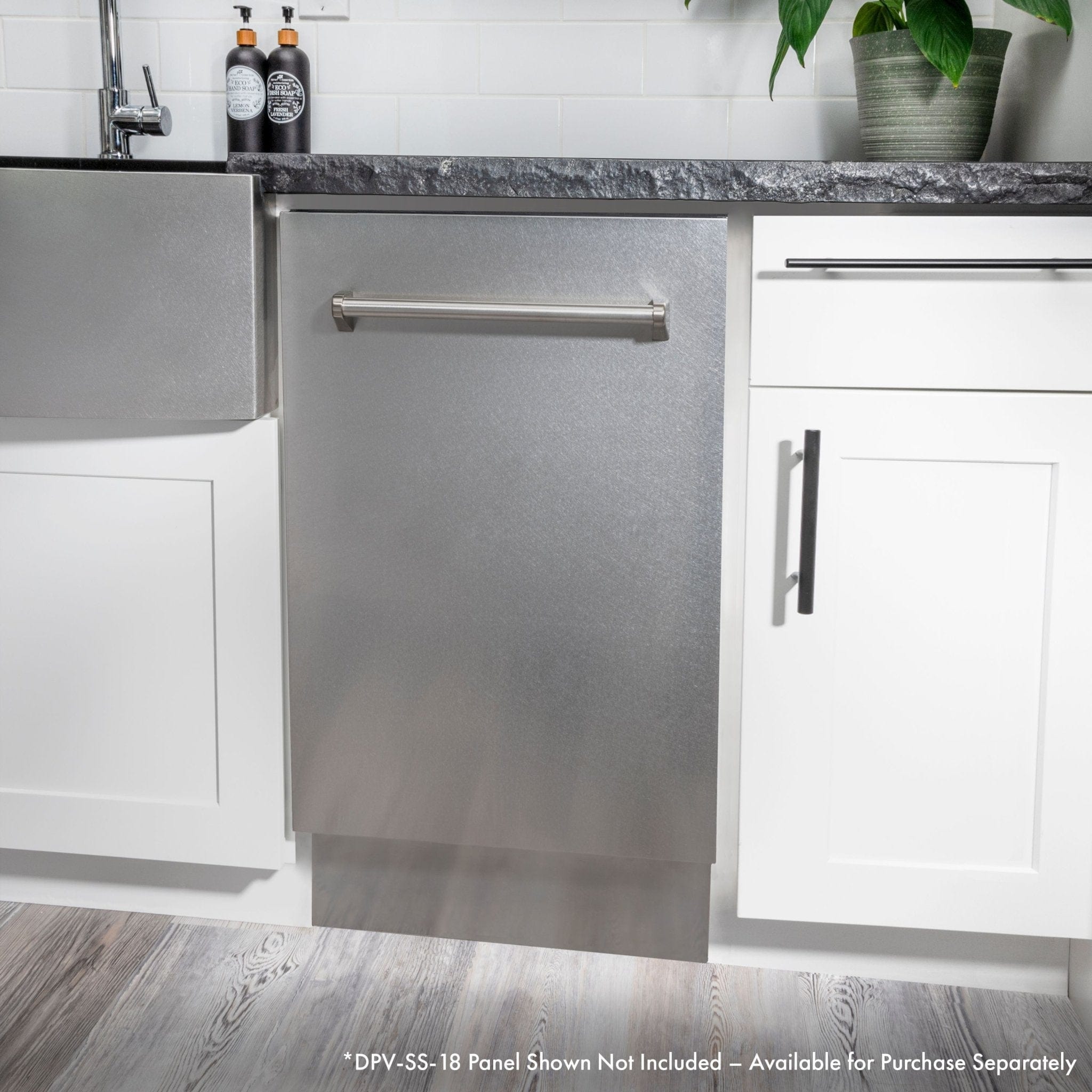 ZLINE 18" Dishwasher in Custom Panel Ready, StainlessTub, DWV-18