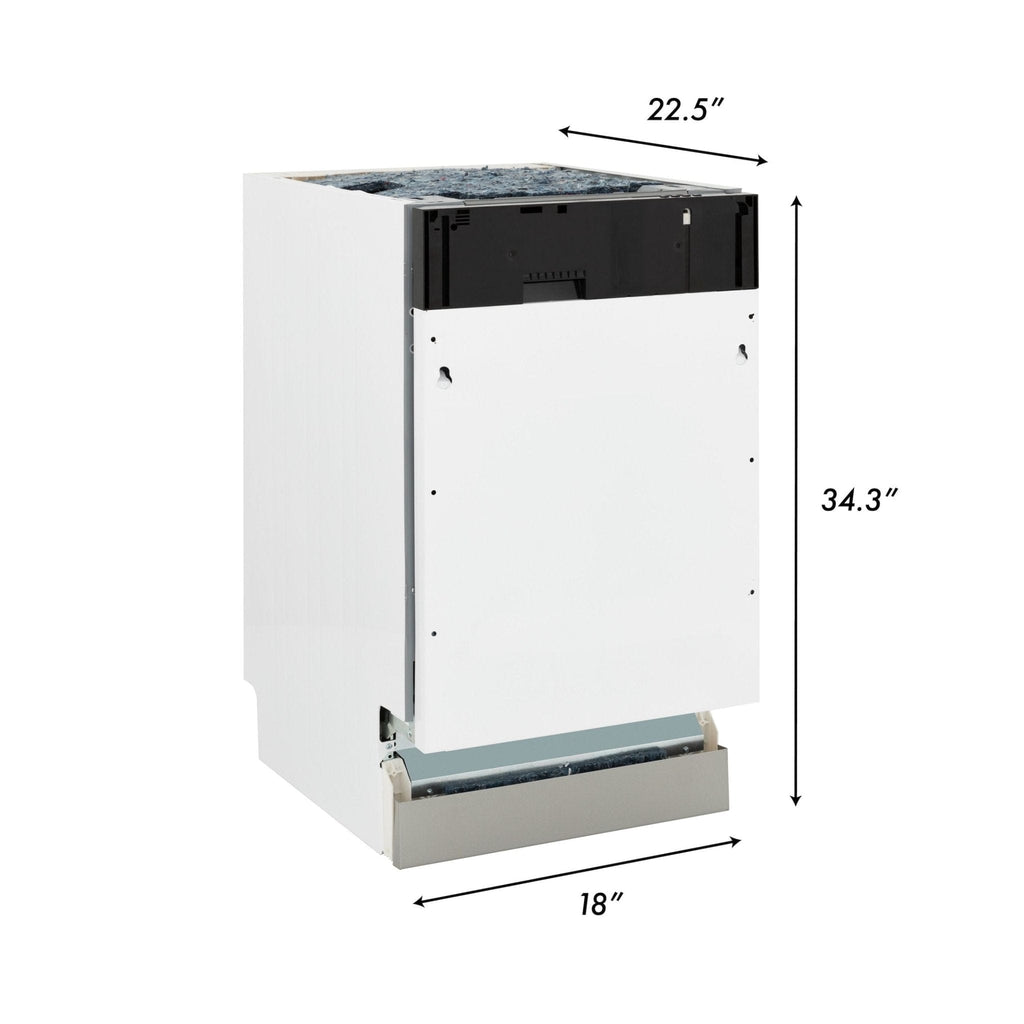 ZLINE 18" Dishwasher in Custom Panel Ready, StainlessTub, DWV-18