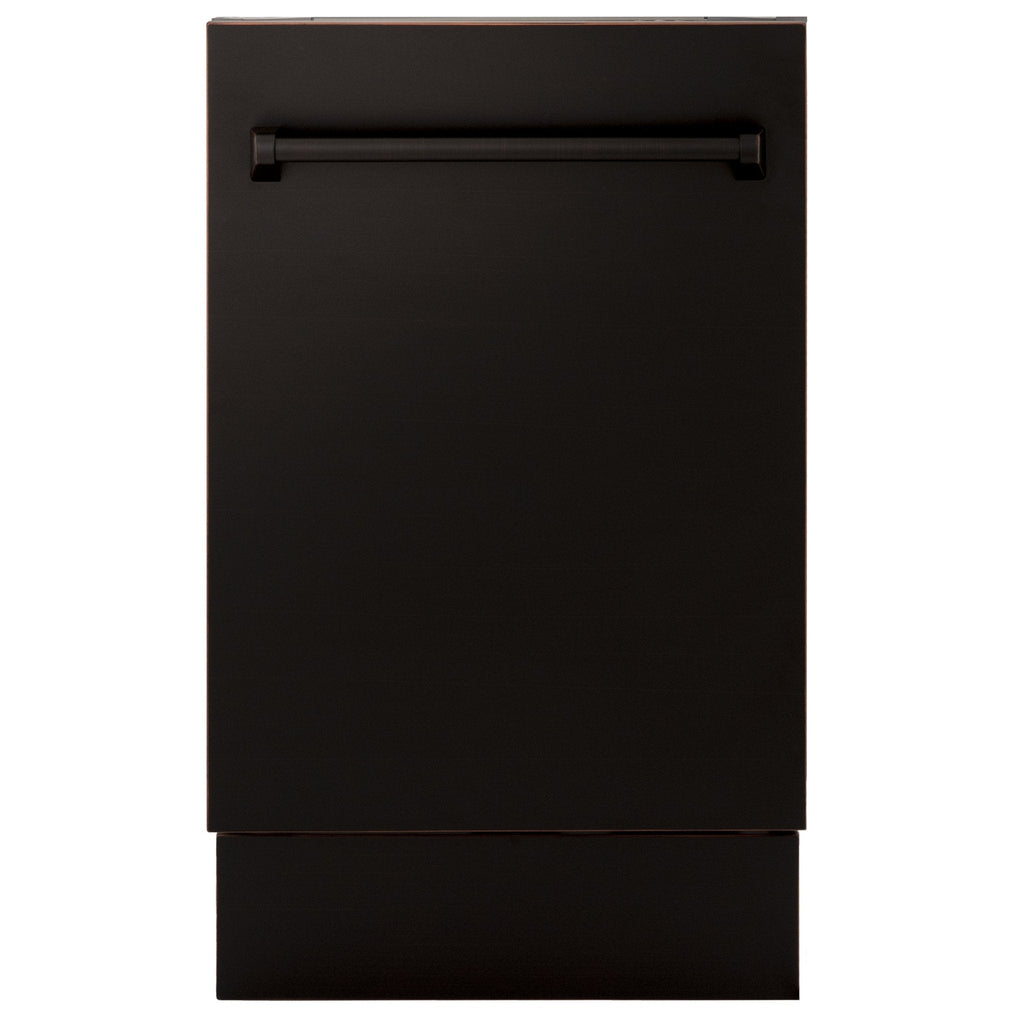 ZLINE 18" Dishwasher, Oil Rubbed Bronze panel, Stainless Tub, DWV-ORB-18