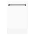 ZLINE 18" Dishwasher, White Matte panel, Stainless Tub, DWV-WM-18