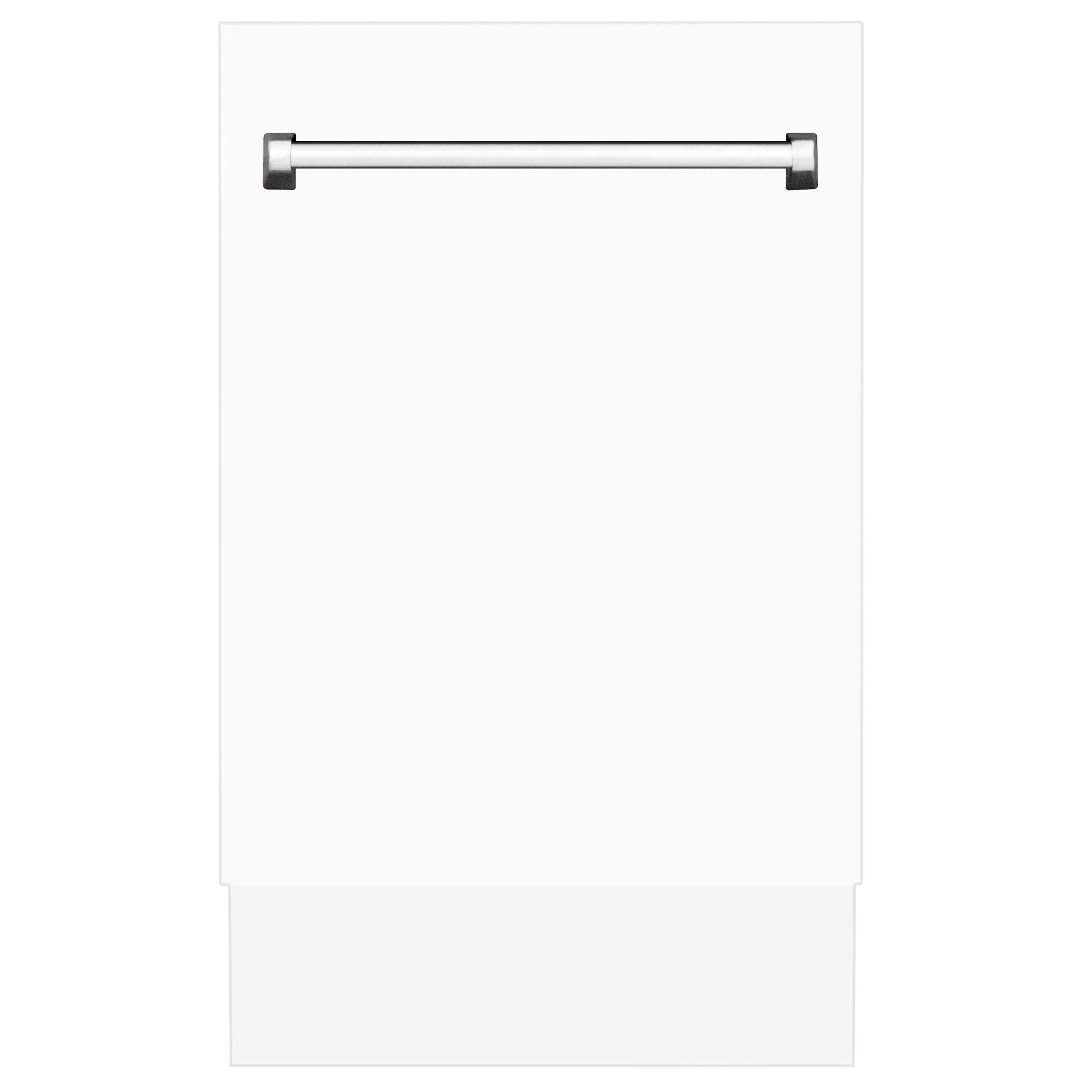 ZLINE 18" Dishwasher, White Matte panel, Stainless Tub, DWV-WM-18