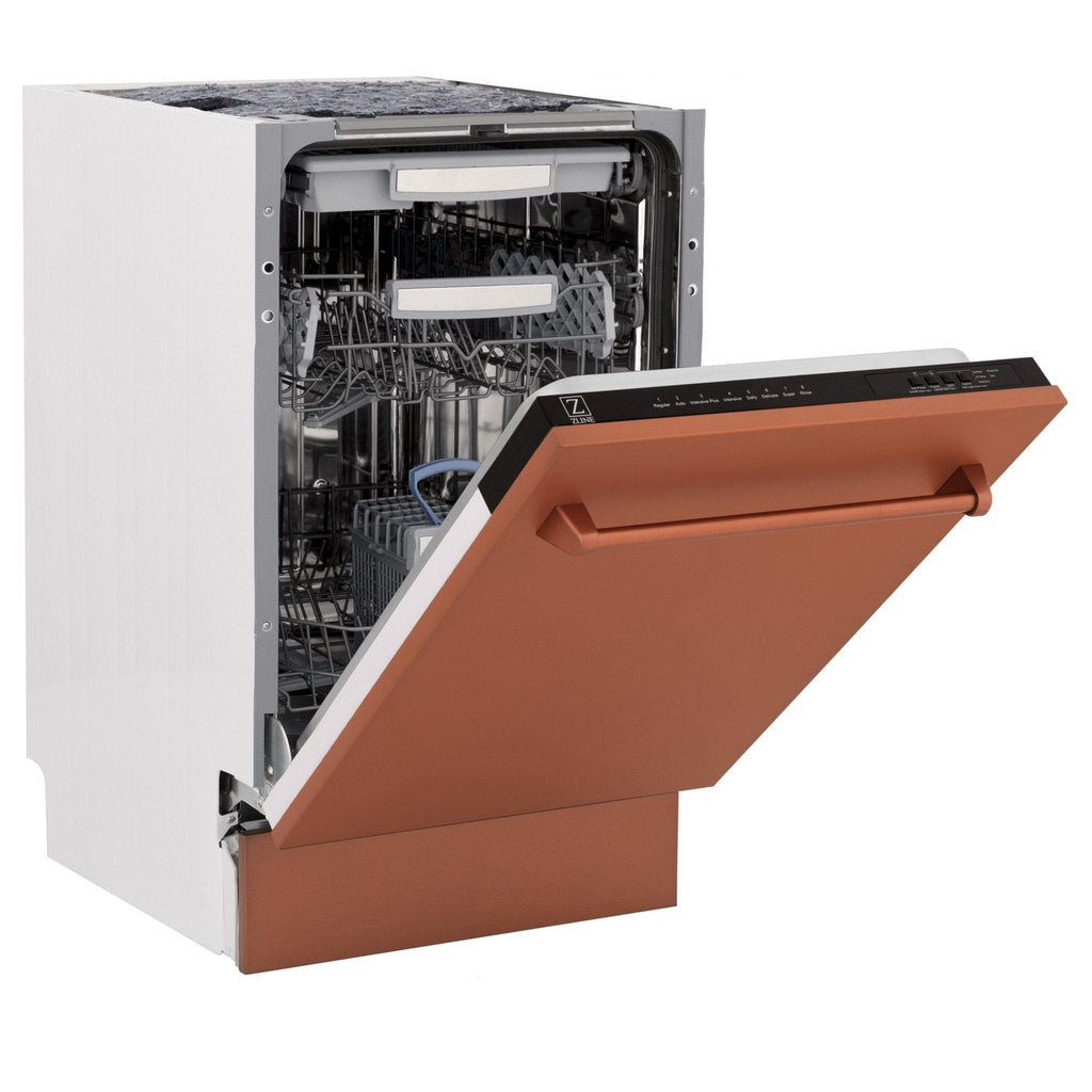 ZLINE 18" Dishwasher with Copper panel, Stainless Tub, DWV-C-18
