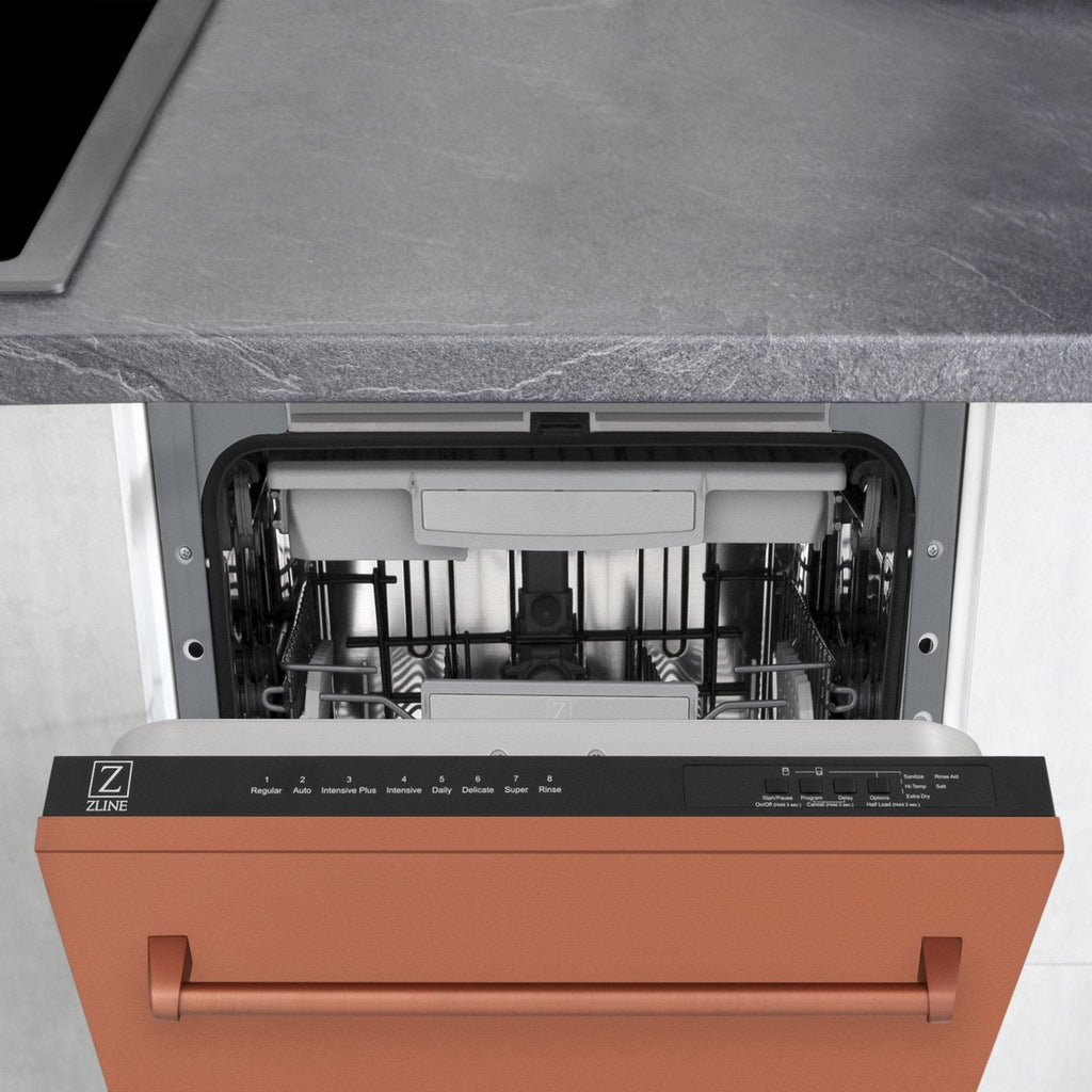 ZLINE 18" Dishwasher with Copper panel, Stainless Tub, DWV-C-18