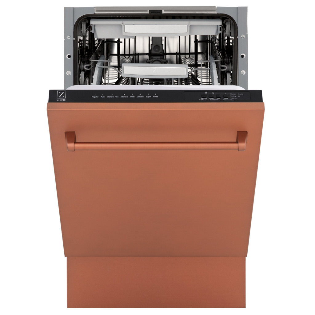ZLINE 18" Dishwasher with Copper panel, Stainless Tub, DWV-C-18