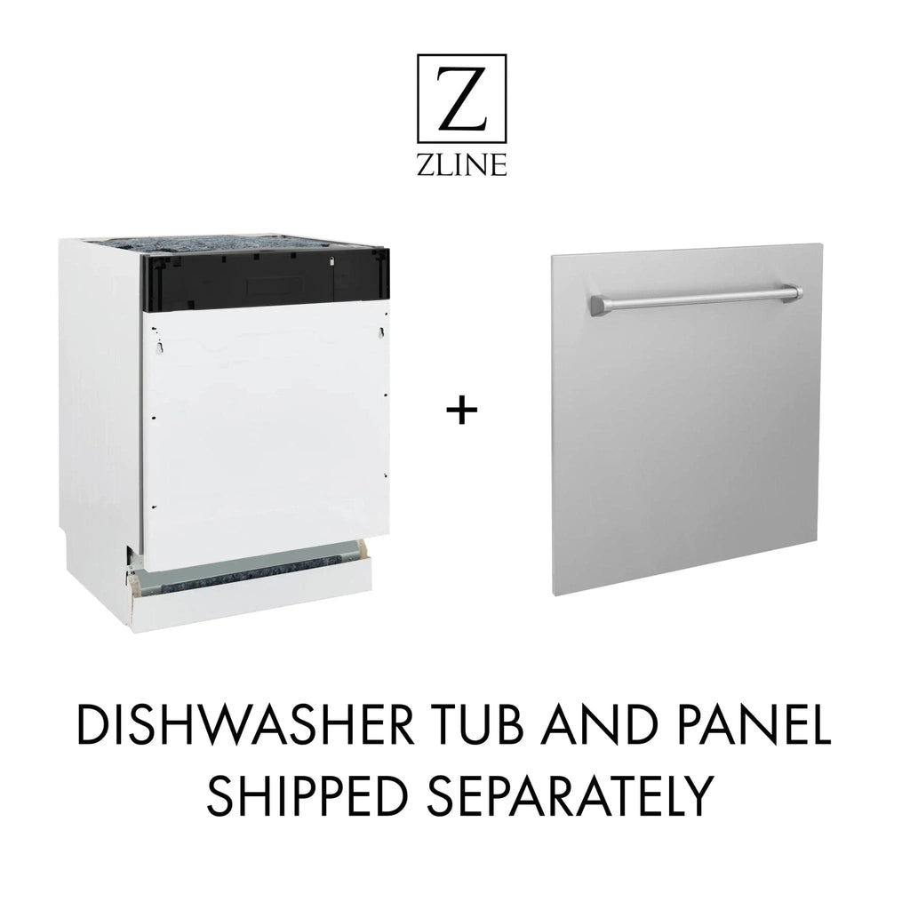 ZLINE 18" Tallac Series 3rd Rack Top Control Dishwasher in Custom Panel Ready with Stainless Steel Tub, DWV-UF-18