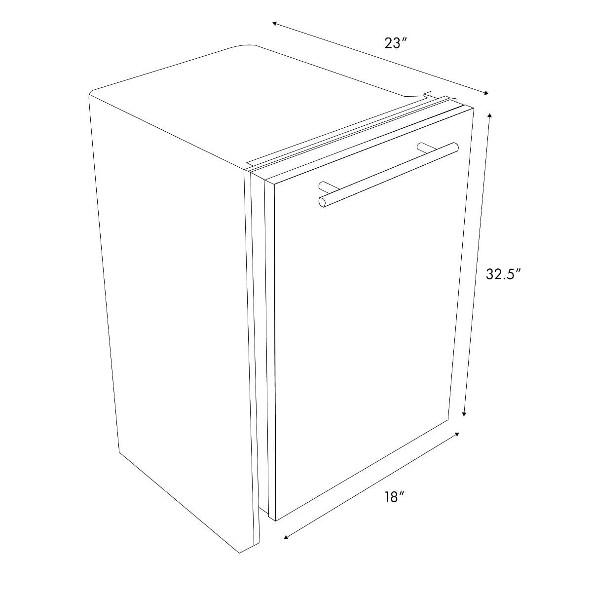 ZLINE 18" White Matte with Stainless Steel Tub, DW-WM-H-18