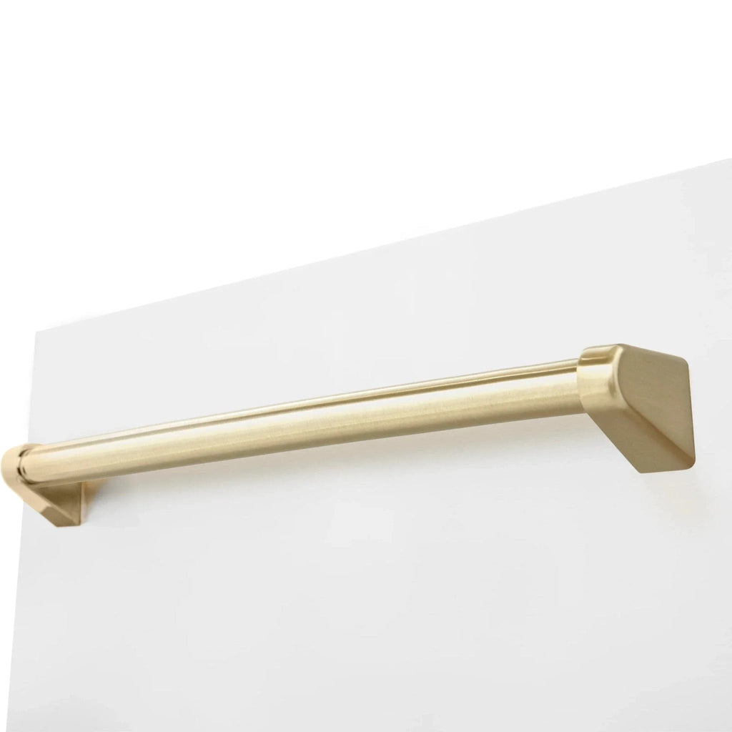 ZLINE 18"Autograph Dishwasher, White door, Gold Handle, DWVZ-WM-18-G
