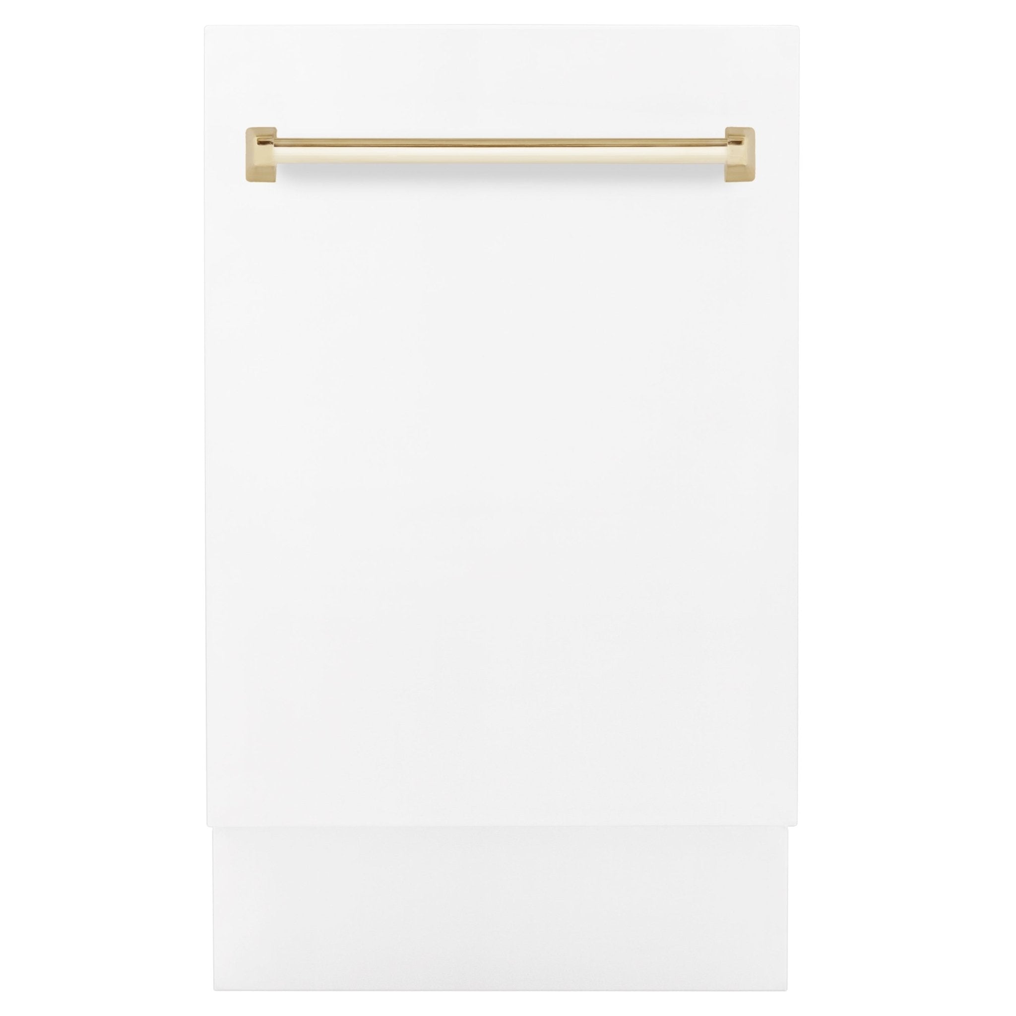 ZLINE 18"Autograph Dishwasher, White door, Gold Handle, DWVZ-WM-18-G