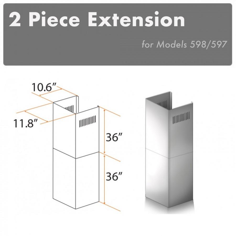 ZLINE 2 Piece Chimney Extension, 2PCEXT-587/597