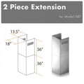 ZLINE 2 Piece Chimney Extension for 12' Ceiling, 2PCEXT-687