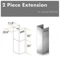 ZLINE 2 Piece Chimney Extension for 12' Ceiling, 2PCEXT-KECOM