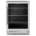 ZLINE 24" Autograph 154 Can Beverage Cooler Fridge with Adjustable Shelves in Stainless Steel with Champagne Bronze Accents RBVZ-US-24-CB