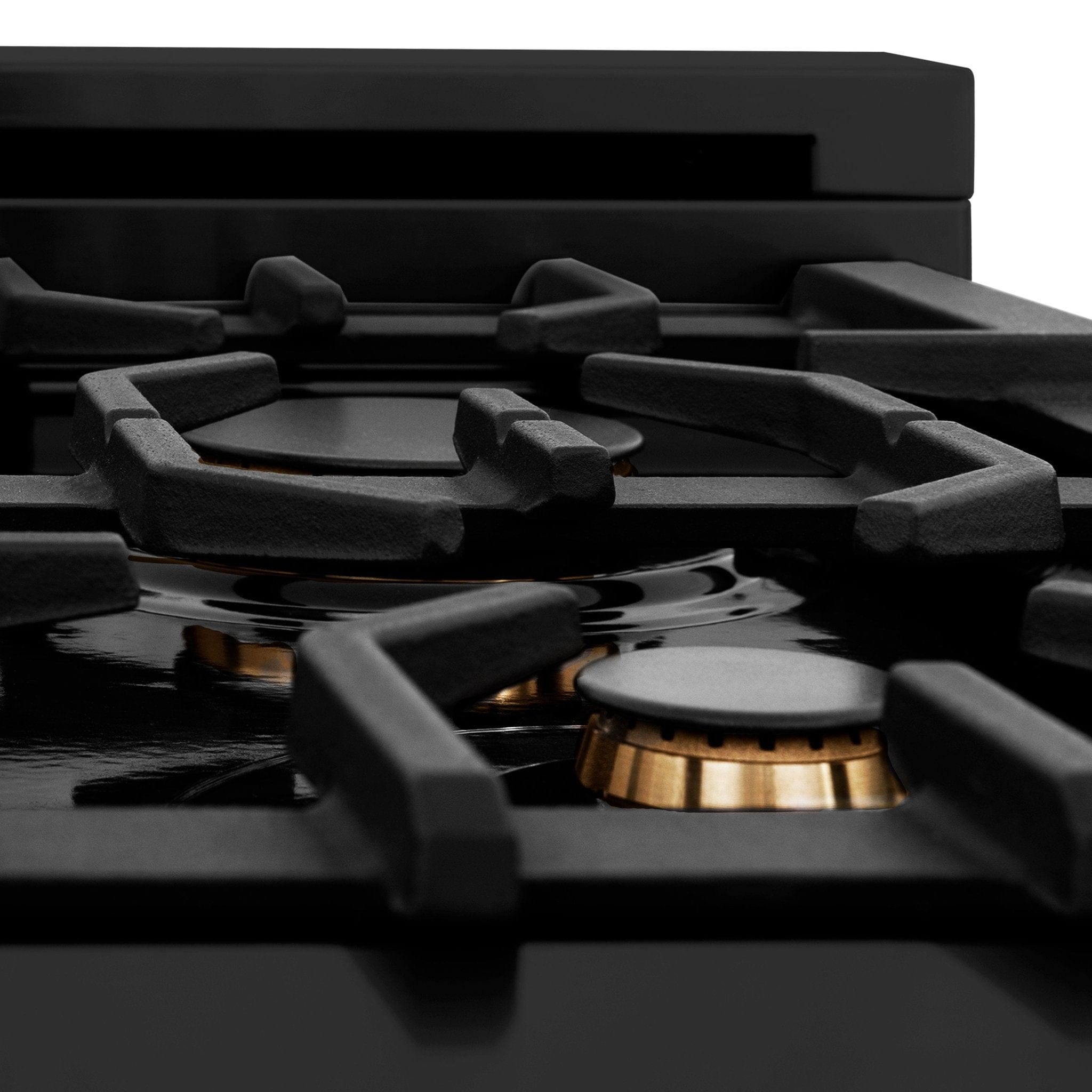 ZLINE 24" Autograph Dual Fuel Range Black Stainless, Bronze RABZ-24-CB