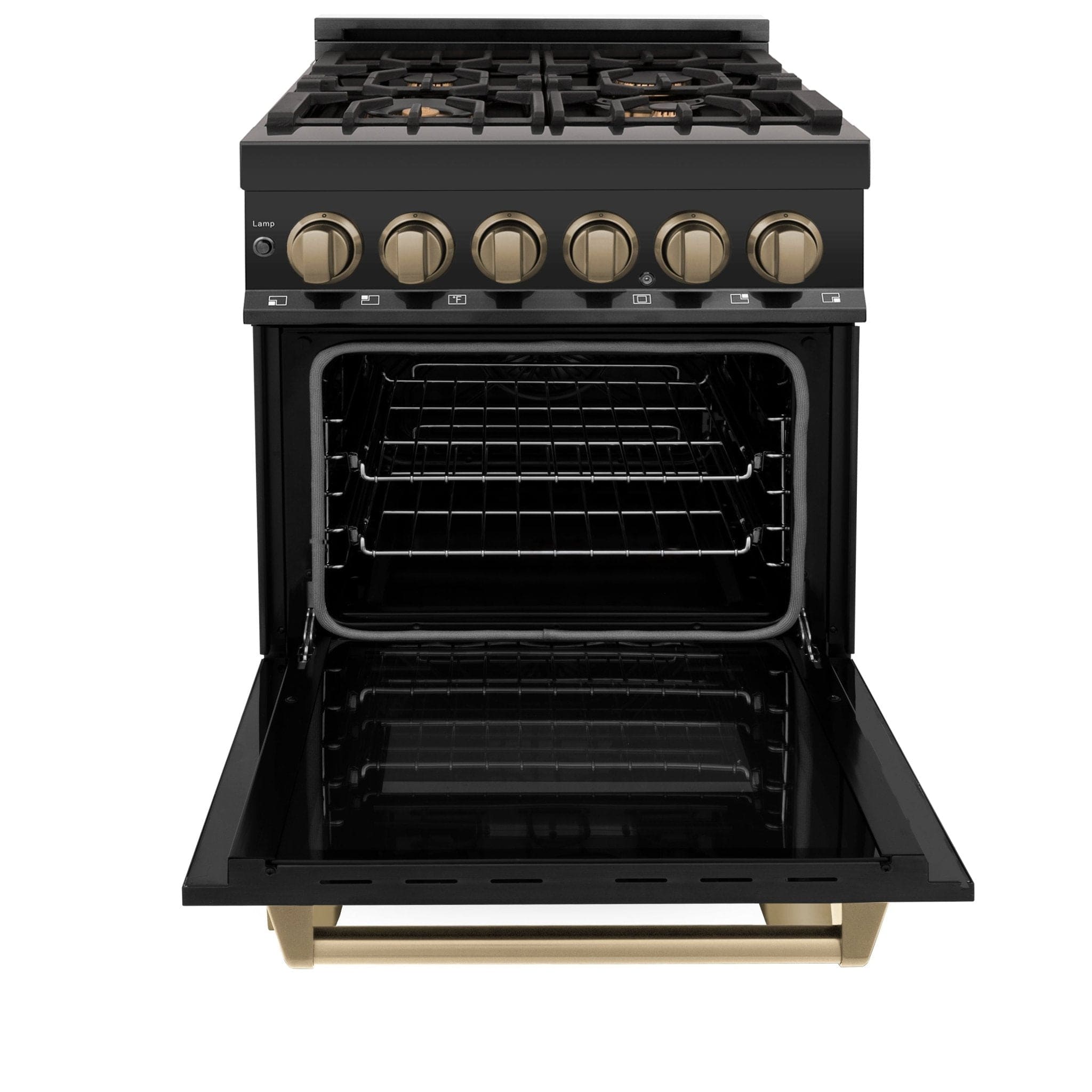 ZLINE 24" Autograph Dual Fuel Range, Black Stainless, RABZ-24-CB