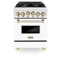 ZLINE 24" Autograph Edition, Gas Range, White Door, RGZ-WM-24-G