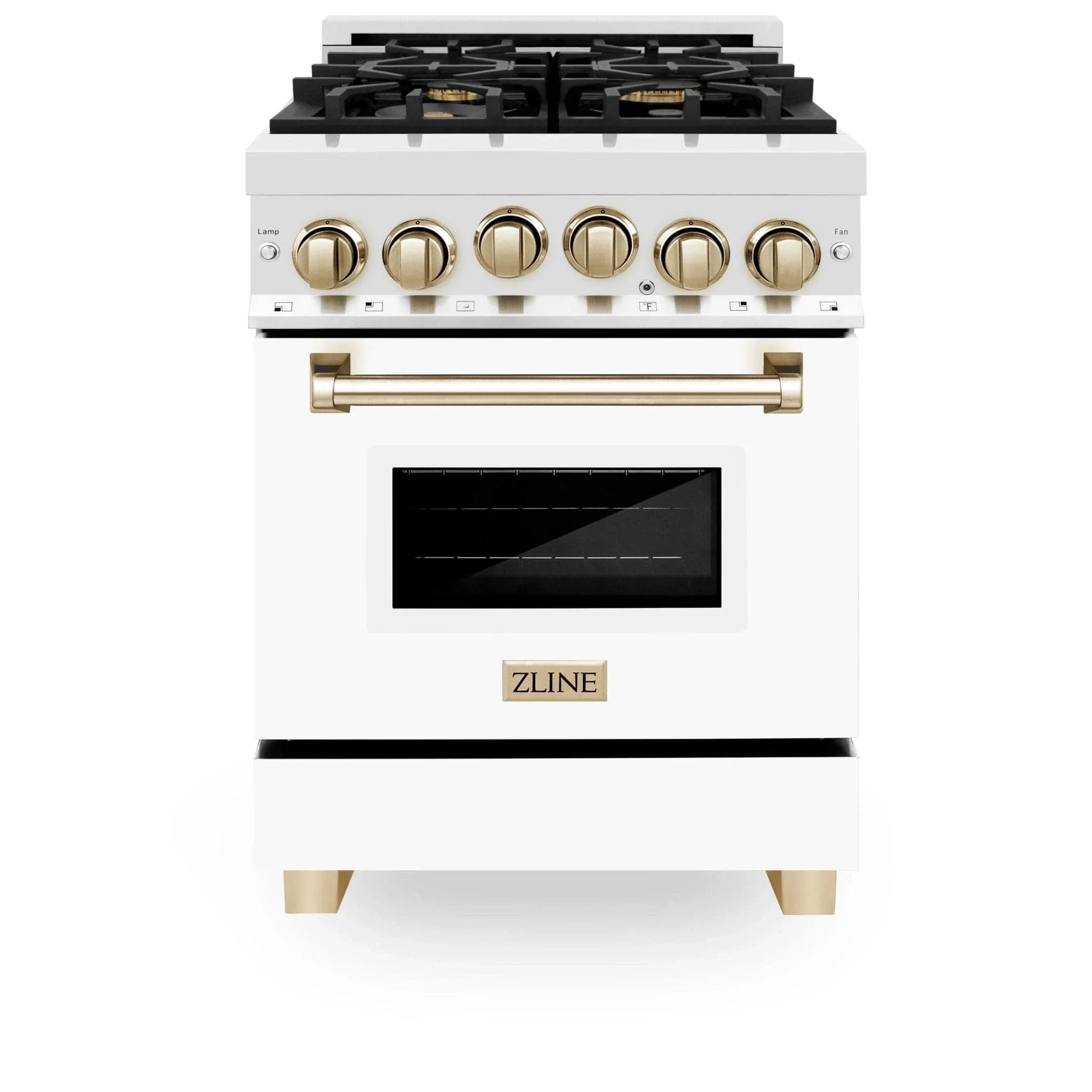 ZLINE 24" Autograph Edition, Gas Range, White Door, RGZ-WM-24-G
