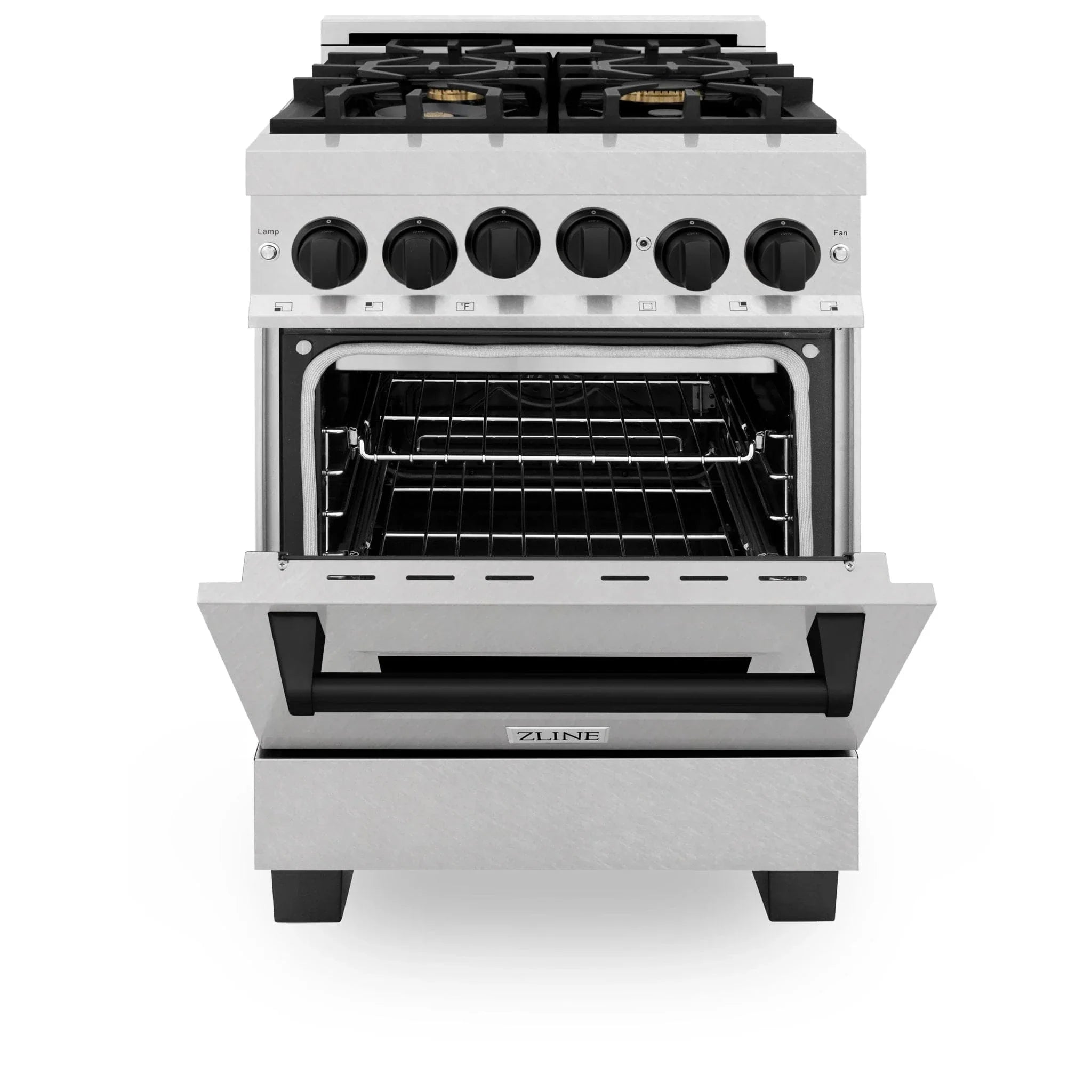 ZLINE 24" Autograph Gas Range Gas, DuraSnow, RGSZ-SN-24-MB