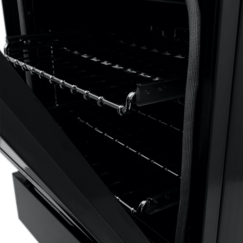 ZLINE 24" Black Stainless, Gas Brass Burner, Electric Range, RAB-BR-24